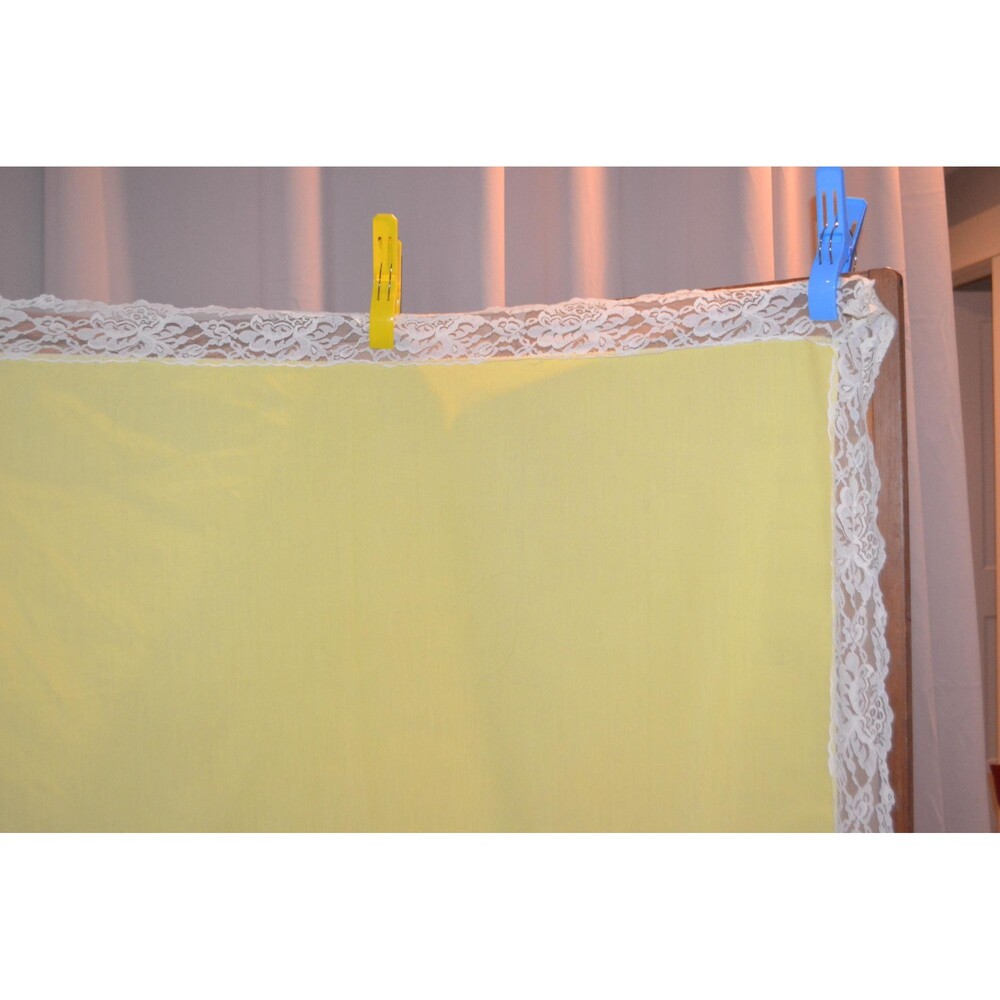 Vintage Yellow Tablecloth Sunshine with Lace 1970s
